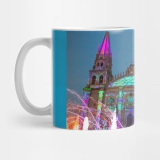 Mexico. Guadalajara. Cathedral. Light Show. Mug